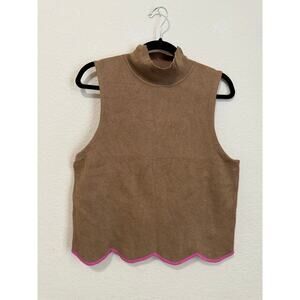 Maeve by Anthropologie Sleeveless Sweater Tank with Scalloped Hem – Size L